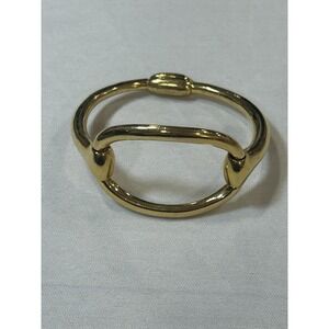 Bracelet Gold Tone Magnetic Bangle Horsebit Style Womens Statement Jewelry